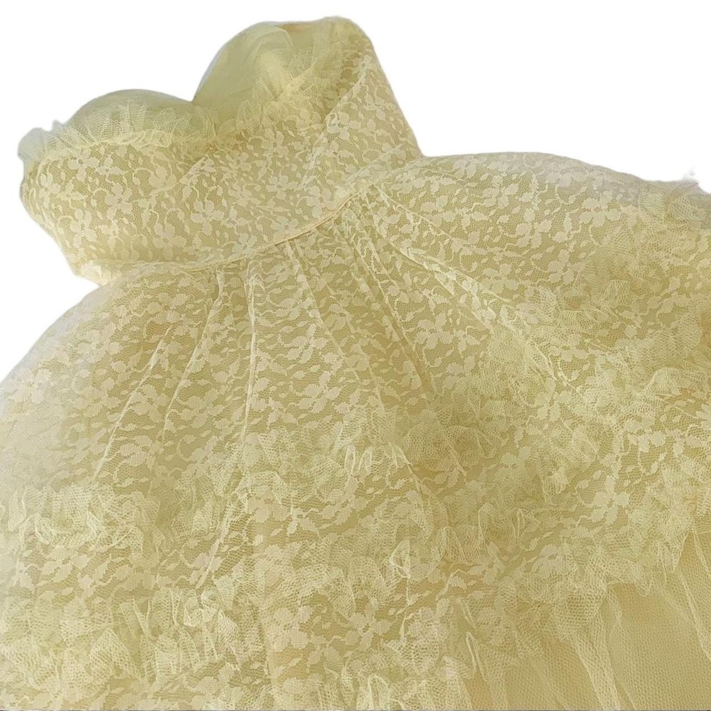 Vintage 1950's party dress yellow lace